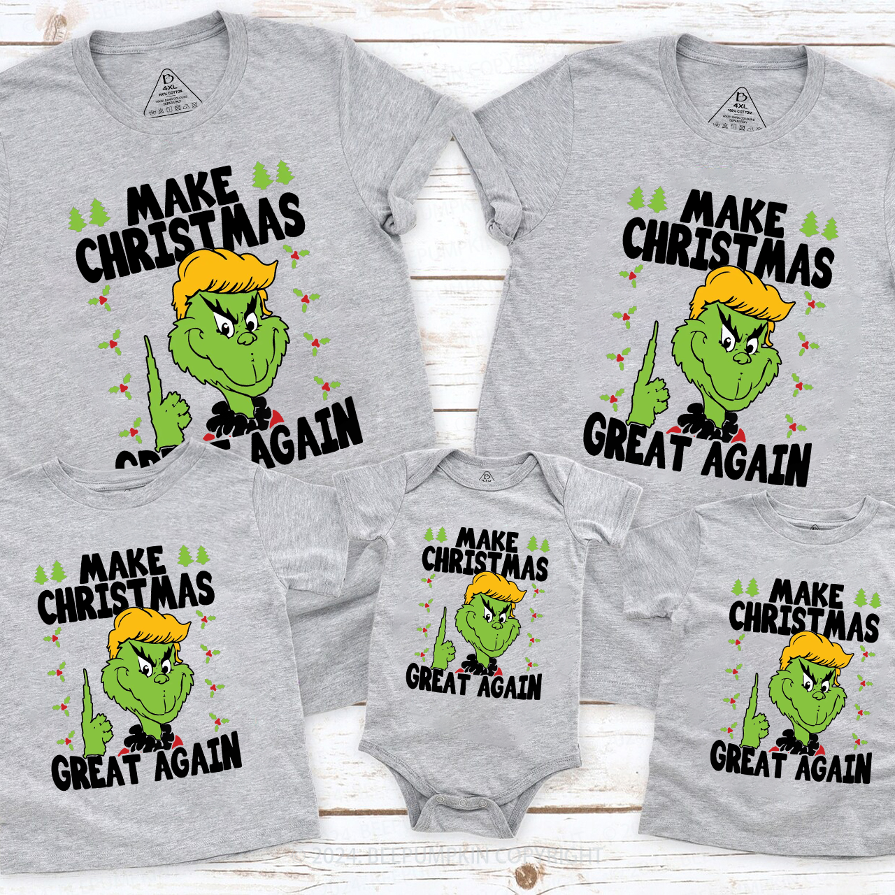 Make Christmas Great Again Family Matching T-Shirts Beepumpkin