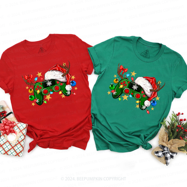 Christmas Game Controller Family Matching T-Shirts Beepumpkin