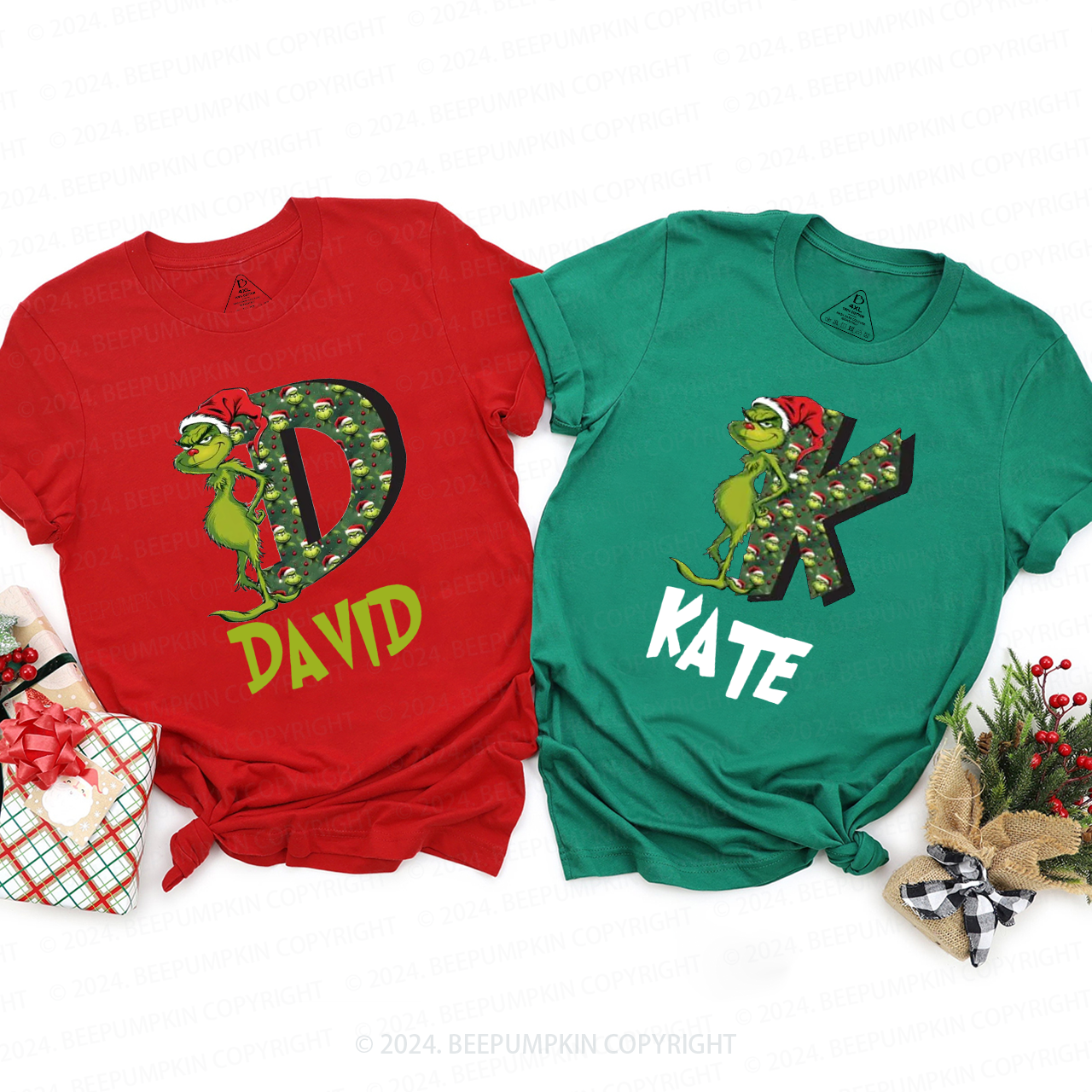 Personalized Print Alphabet Wall Family Matching T-Shirts Beepumpkin