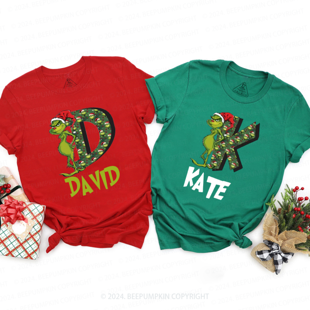 Personalized Print Alphabet Wall Family Matching T-Shirts Beepumpkin