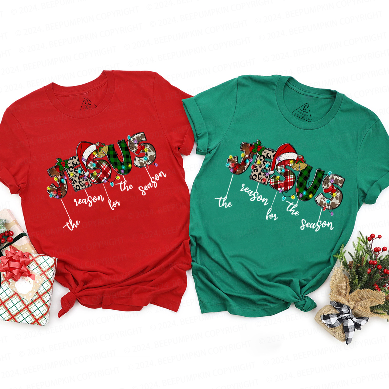 Jesus is the reason Family Group Family Matching T-Shirts Beepumpkin