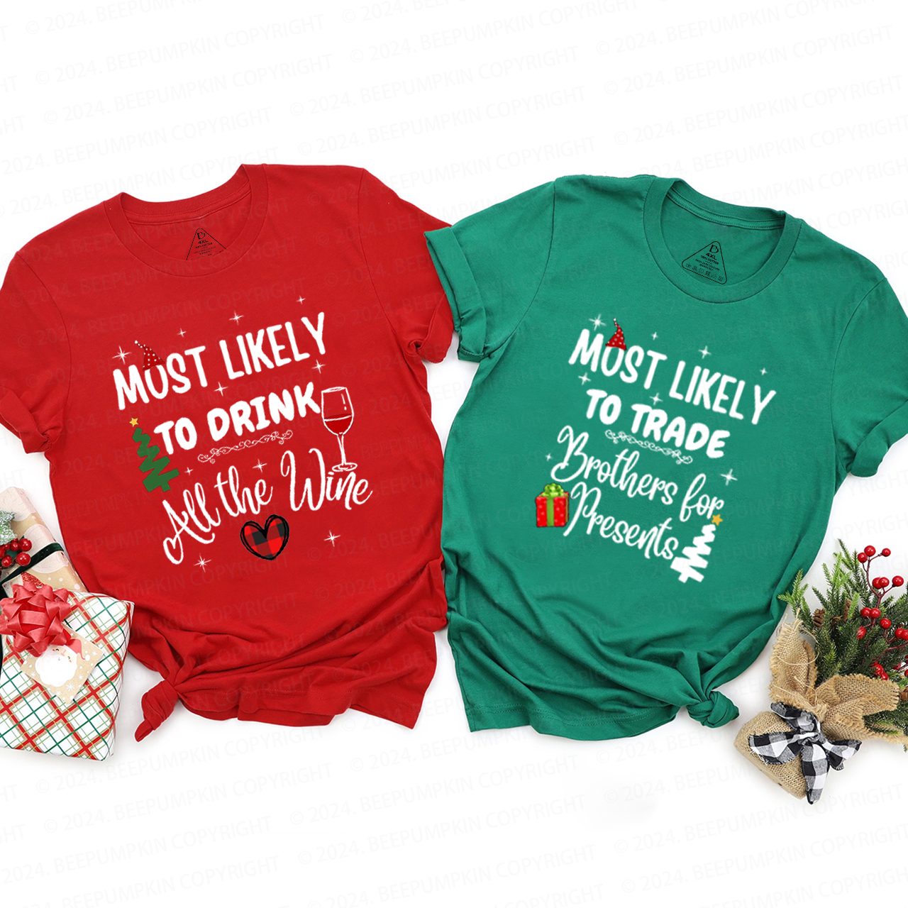 Christmas Elements Most Likely To Family Group Family Matching T-Shirts Beepumpkin