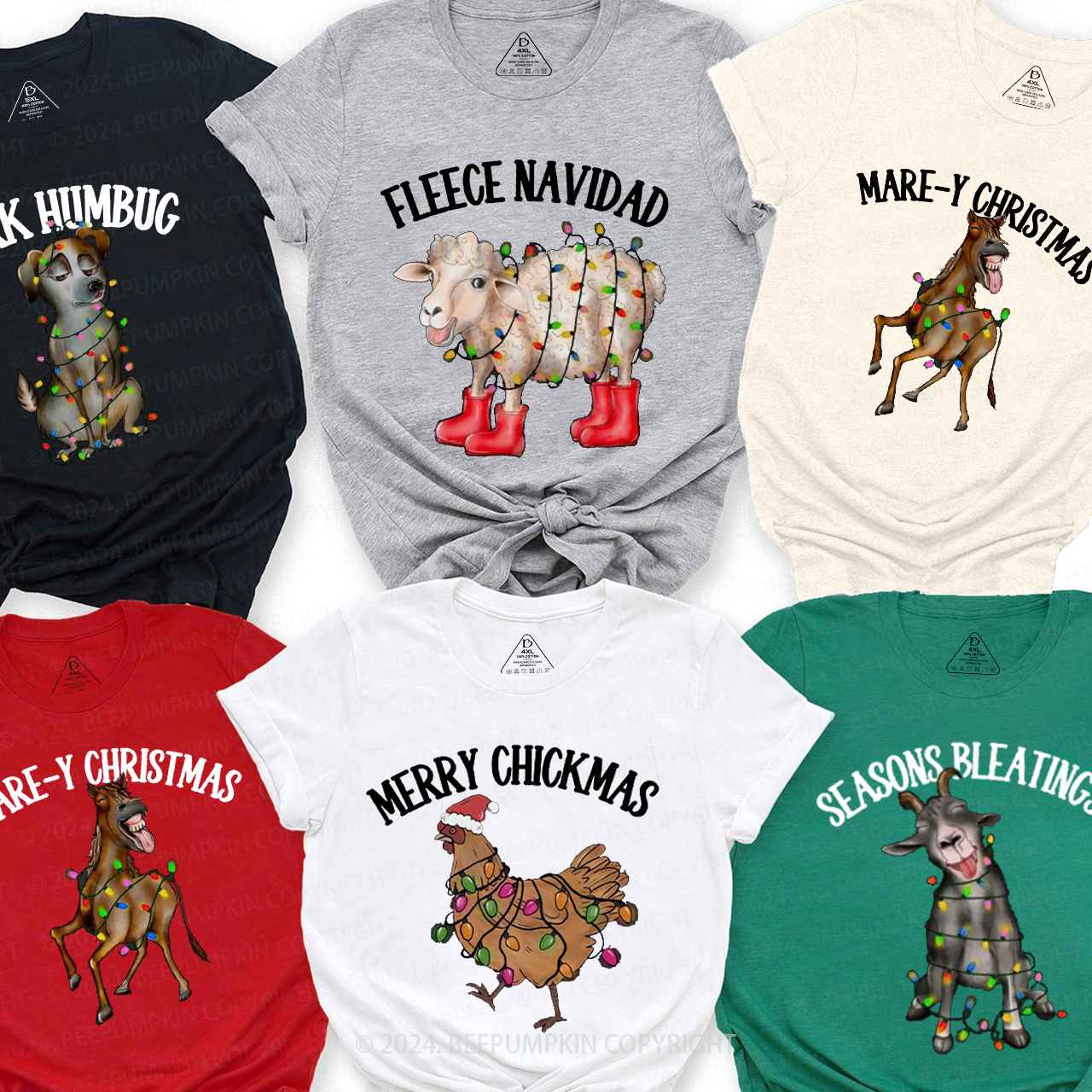 Farm Animals Group Family Matching T-Shirts Beepumpkin