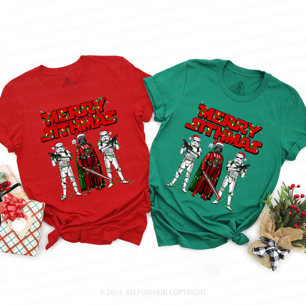 Merry Stthams Christmas Family Matching T-Shirts Beepumpkin