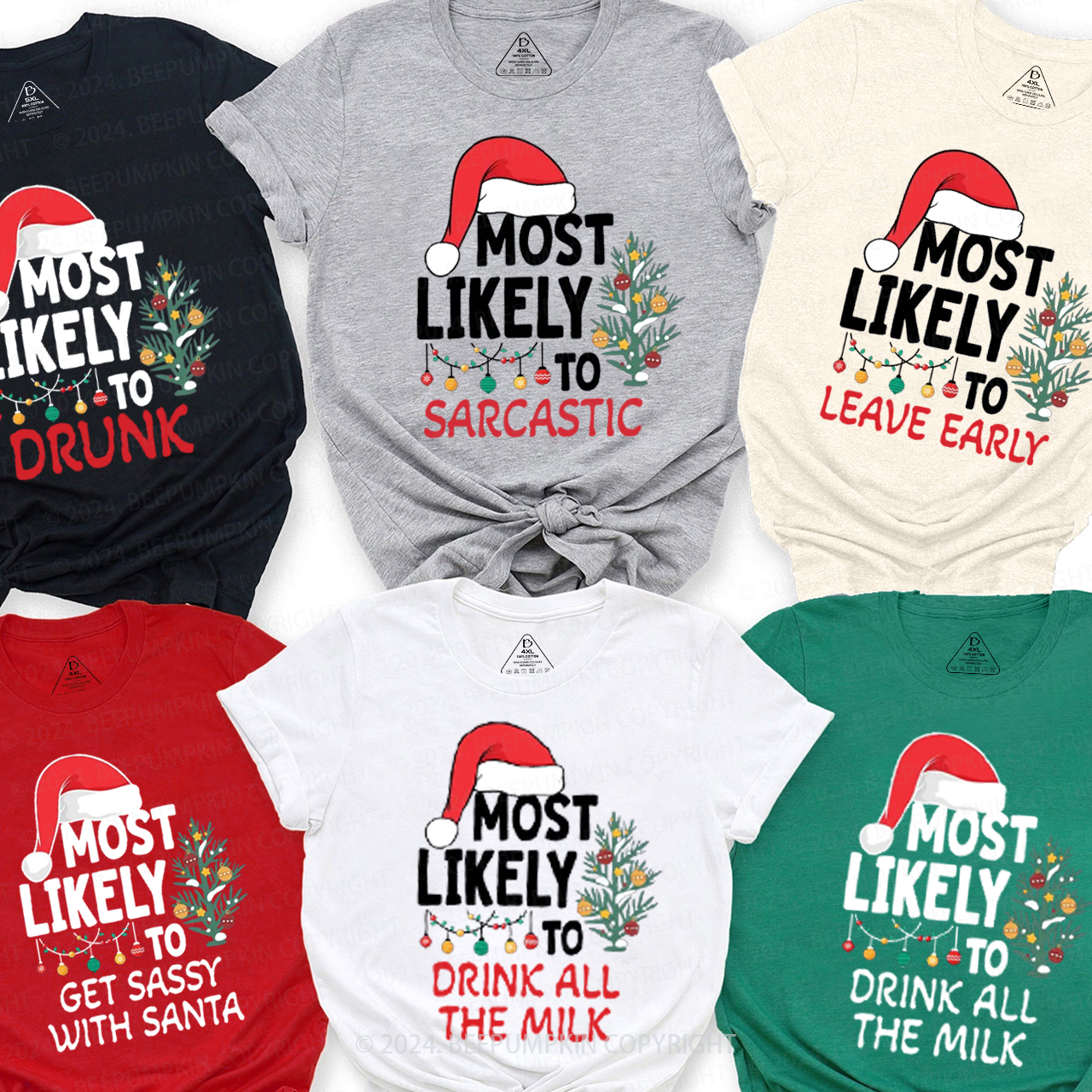 30 Most Likely To Christmas Family Matching T-Shirts Beepumpkin