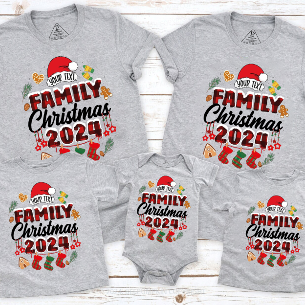 Personalized Gingerbread Snowflakes Family Matching T-Shirts Beepumpkin