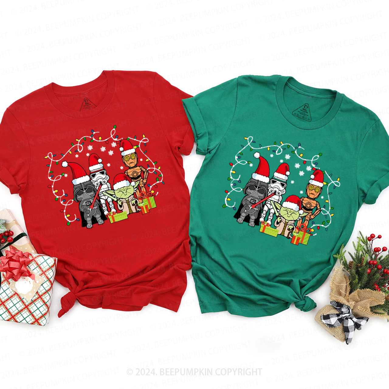Fighting Characters Christmas Matching T-Shirts Beepumpkin