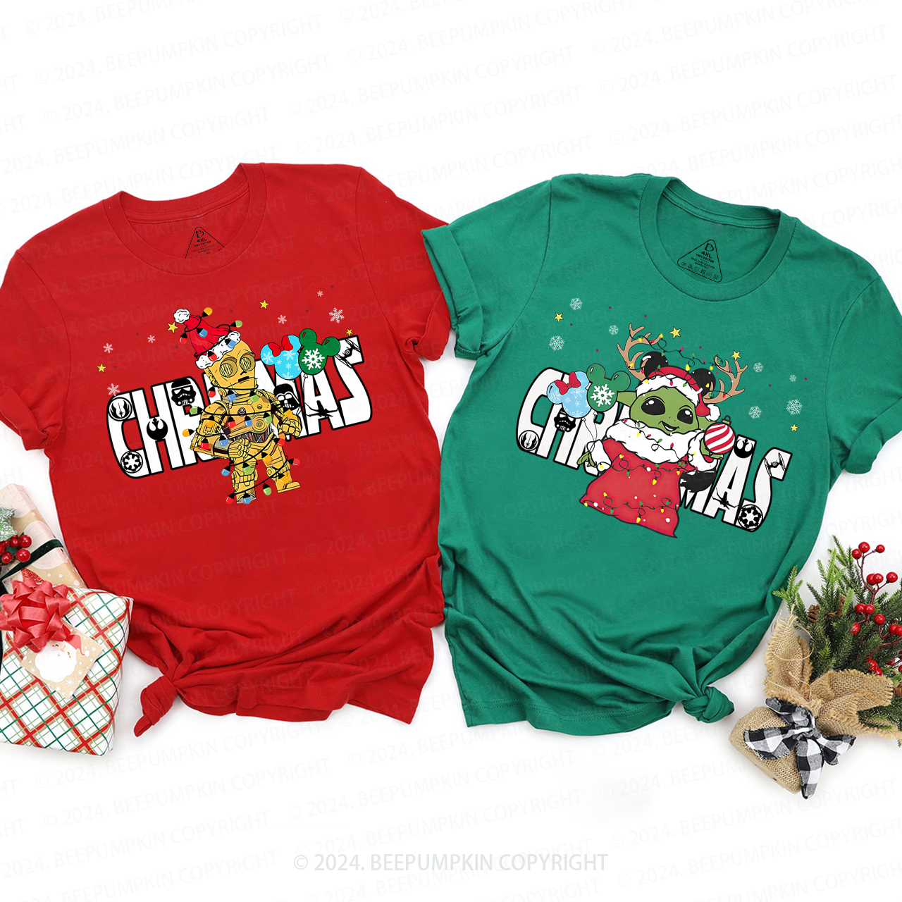 Personalized Fighting Character Snowflake Christmas Matching T-Shirts Beepumpkin