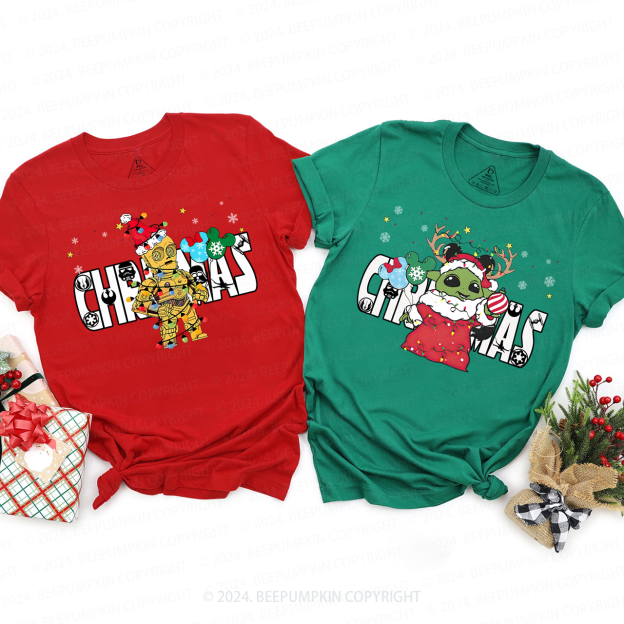 Personalized Fighting Character Snowflake Christmas Matching T-Shirts Beepumpkin