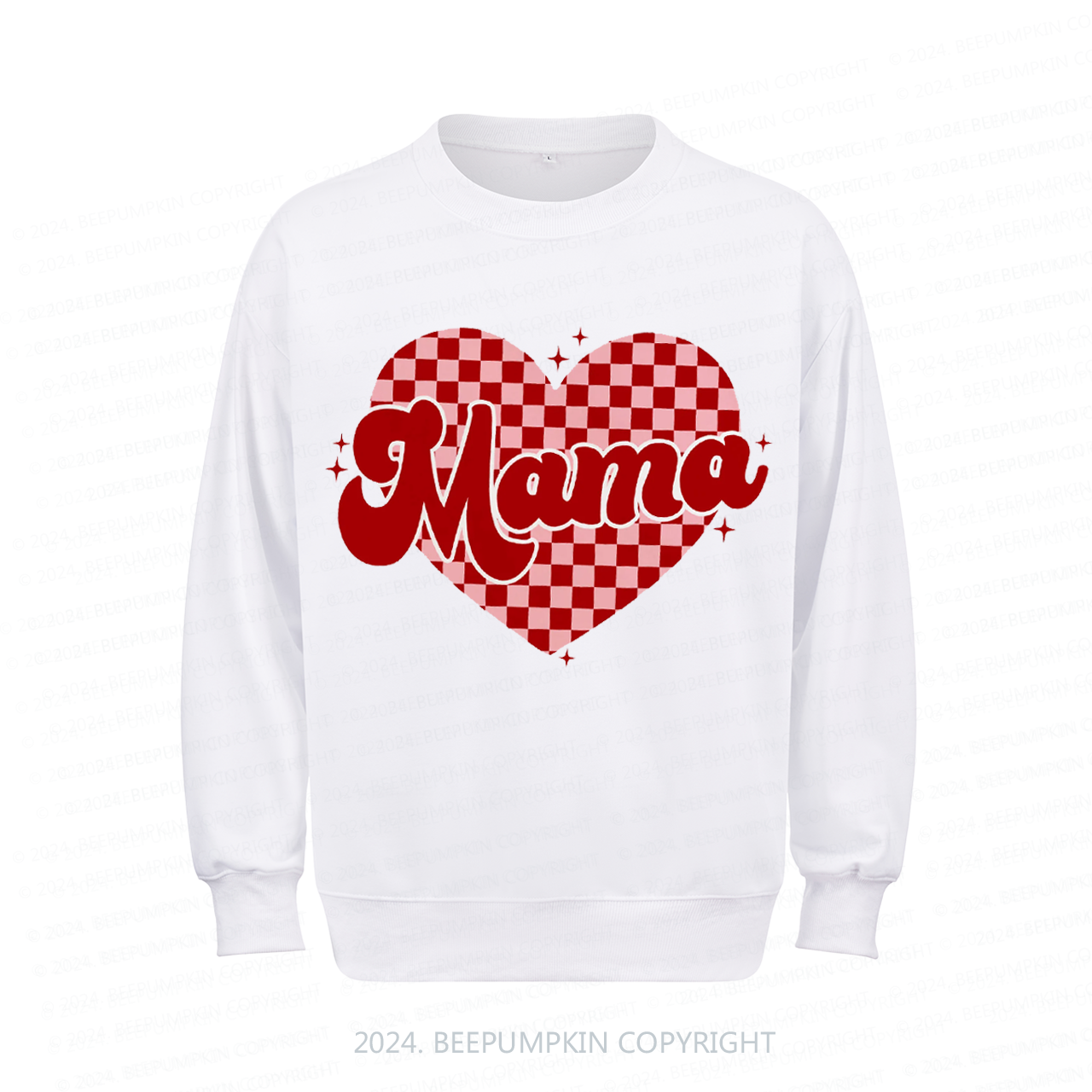Mama Checkered Heart Sweatshirt For Mama