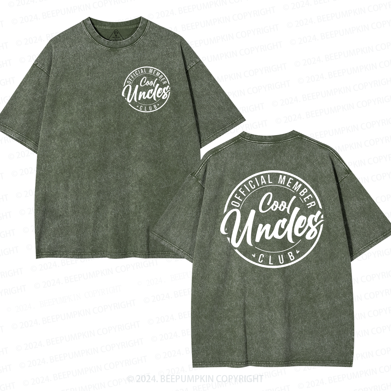 Personalized Retro Cool Uncle NameWashed T-Shirts 