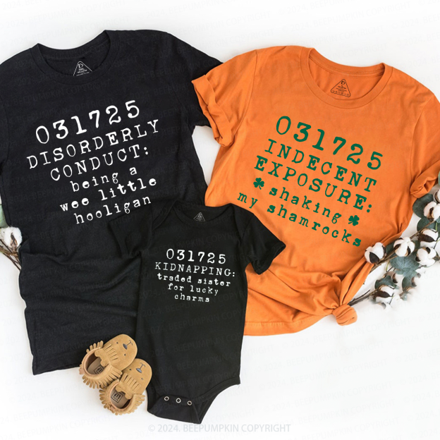 Mugshot St patricks Group Family Matching T-Shirts Beepumpkin