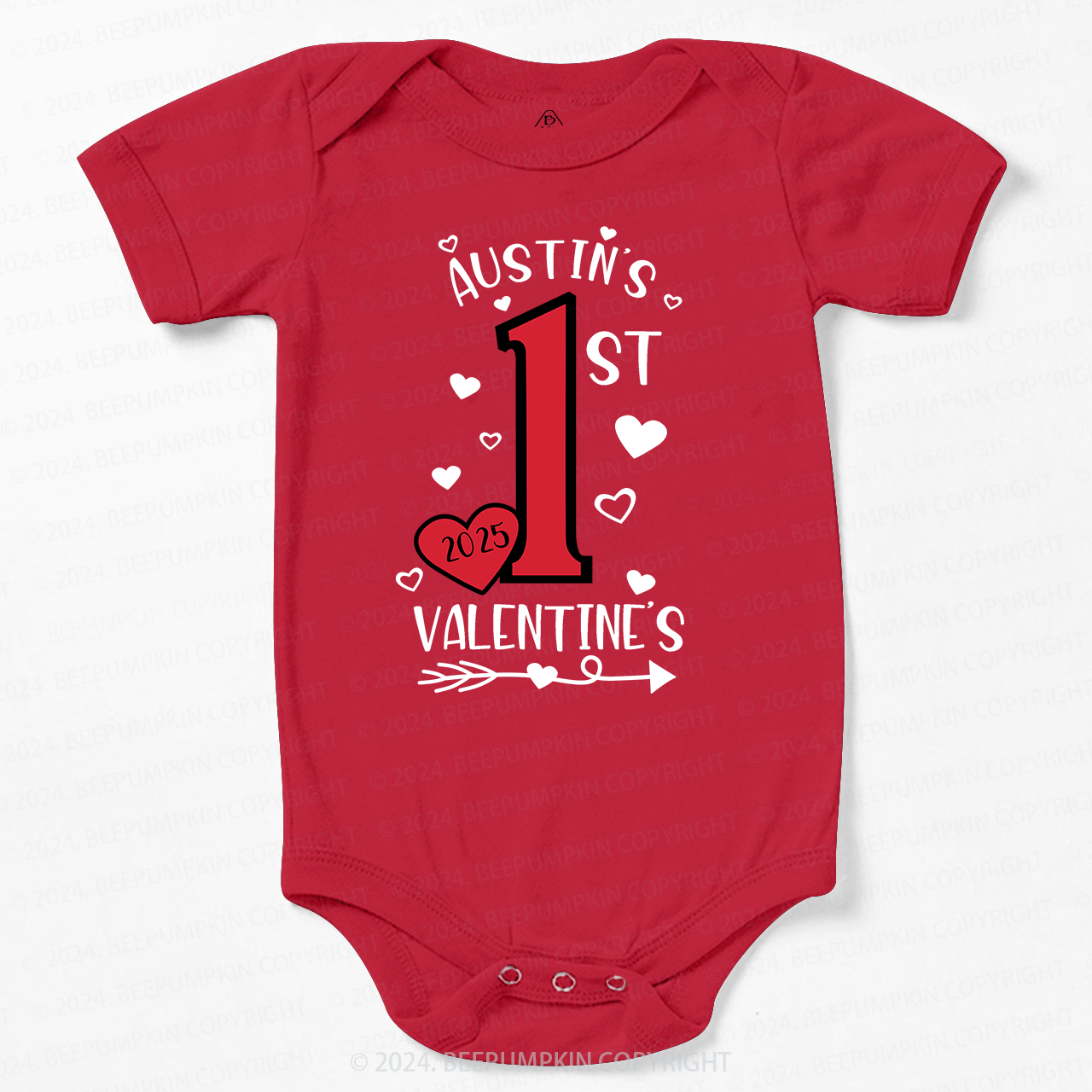 Personalized First Valentine Bodysuit For Baby