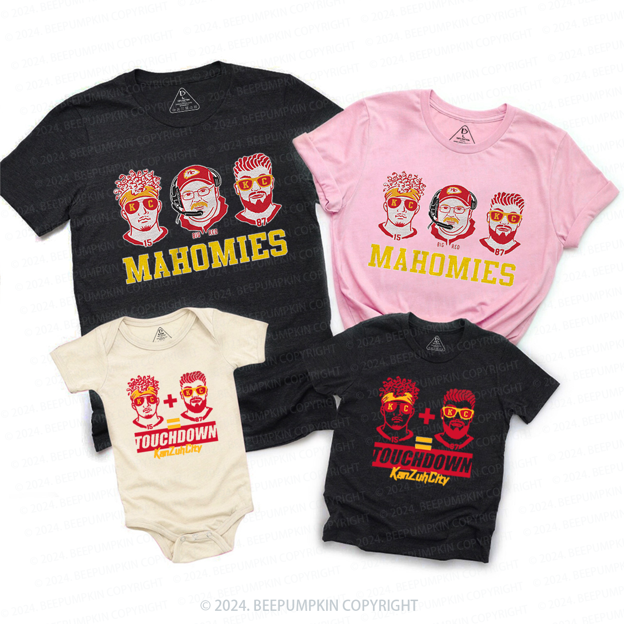 Funny KC Football Family Matching Tees Beepumpkin