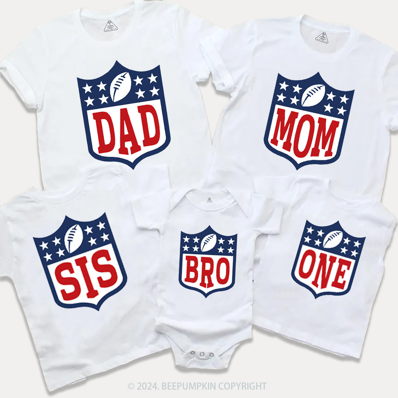 First Birthday Football Family Matching Tees Beepumpkin