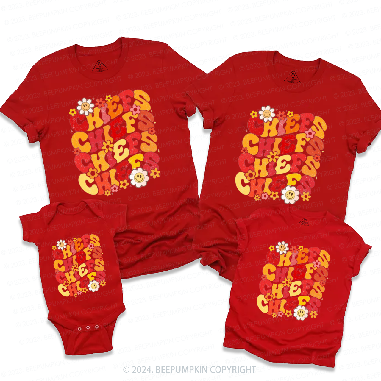 Floral Mascot KC Football Family Matching Tees Beepumpkin