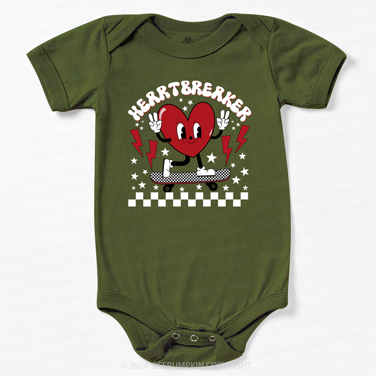 HeartBreaker Skateboard Valentine's Day Bodysuit For Baby
