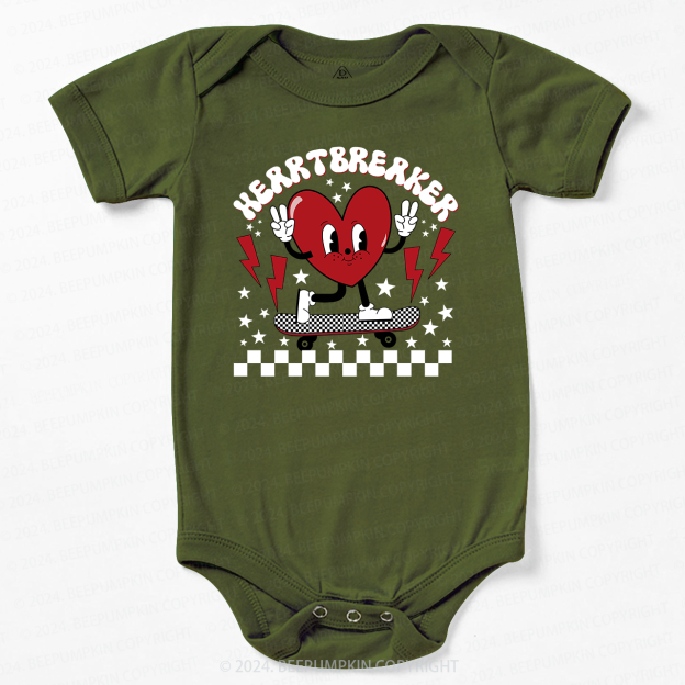 HeartBreaker Skateboard Valentine's Day Bodysuit For Baby
