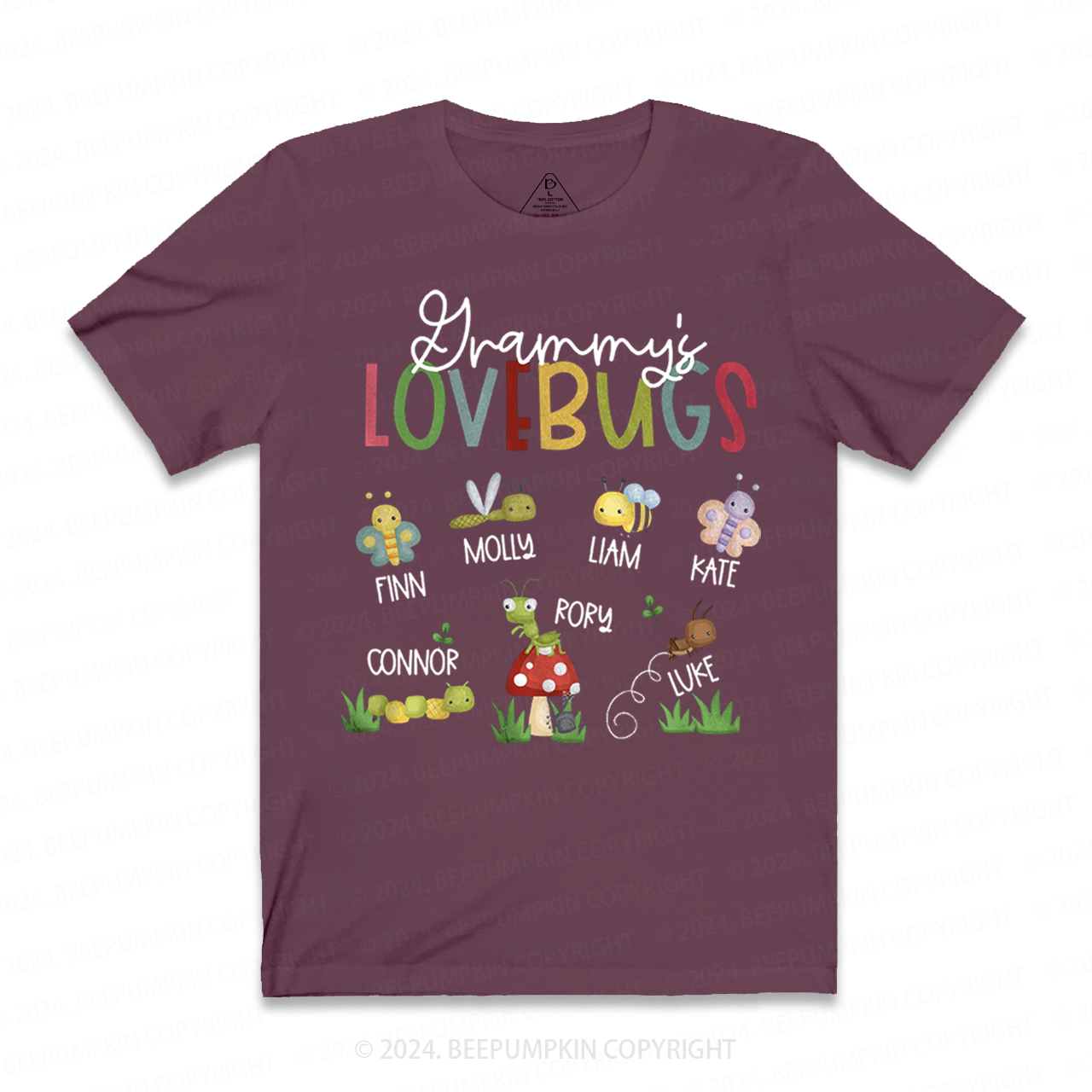 Personalized Grammy's Lovebugs Name T-Shirts
