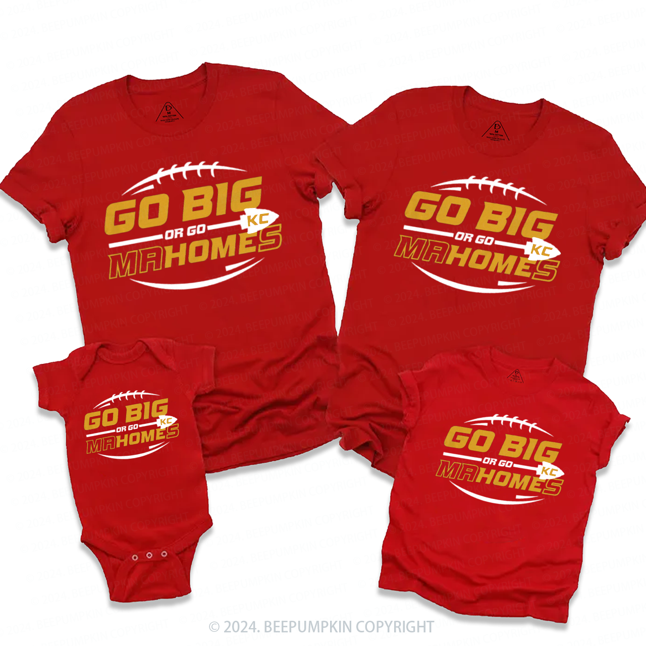 Go Big Or Go KC Football Family Matching Tees Beepumpkin