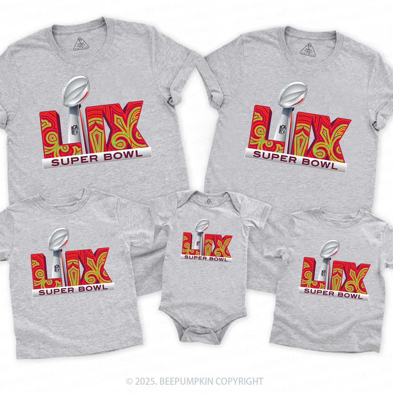 Football Fan Game Day Family Matching Tees Beepumpkin