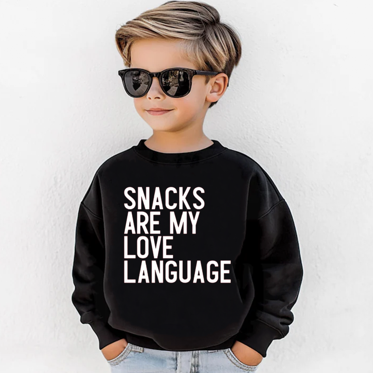 Snacks Are My Love Language Kids Sweatshirt