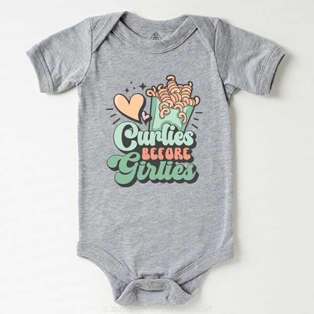Curlies Before Girlies Valentine's Day Bodysuit Beepumpkin