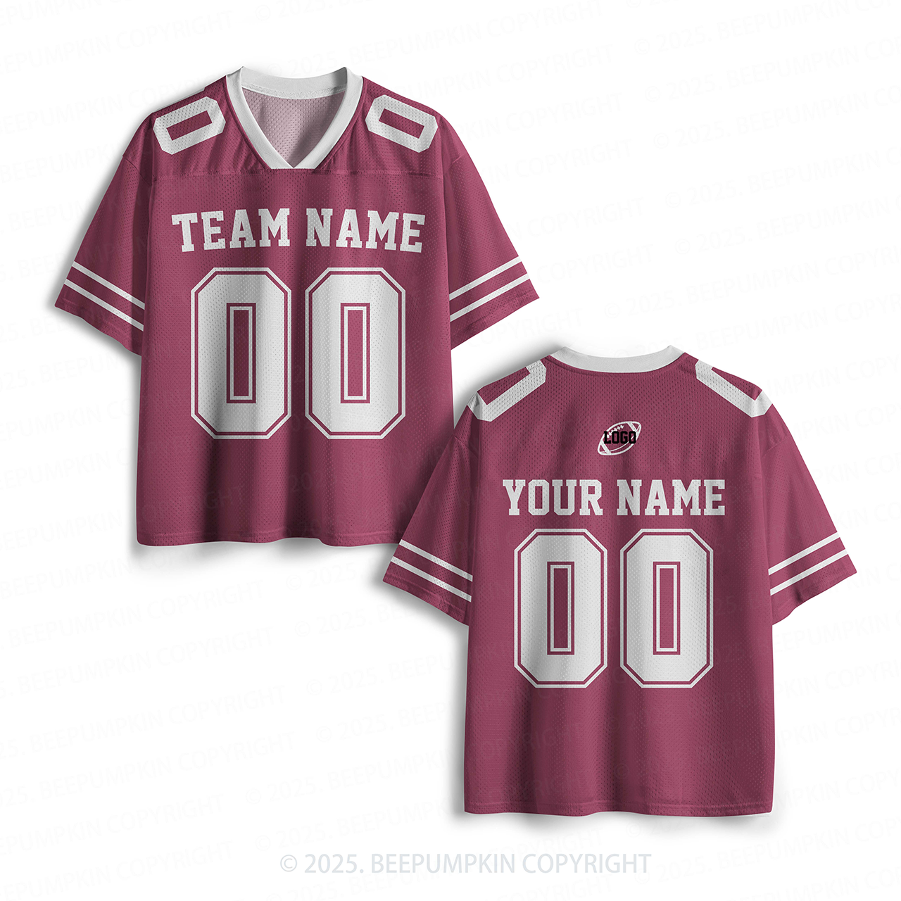 Personalized Team Name & Number Maroon Toddler&Kid's Sport Jersey Beepumpkin