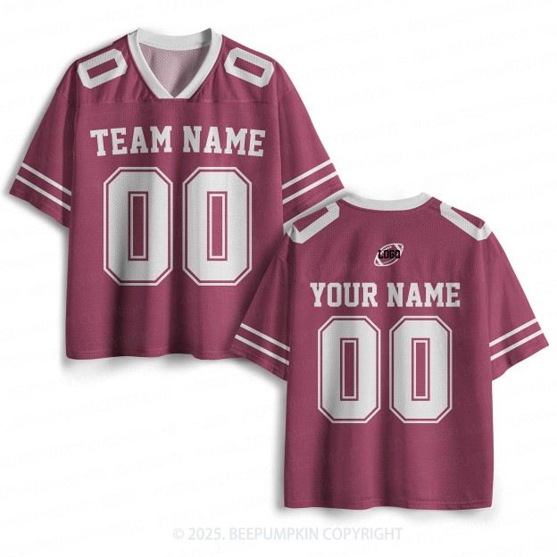Personalized Team Name & Number Maroon Adult Sport Jersey Beepumpkin