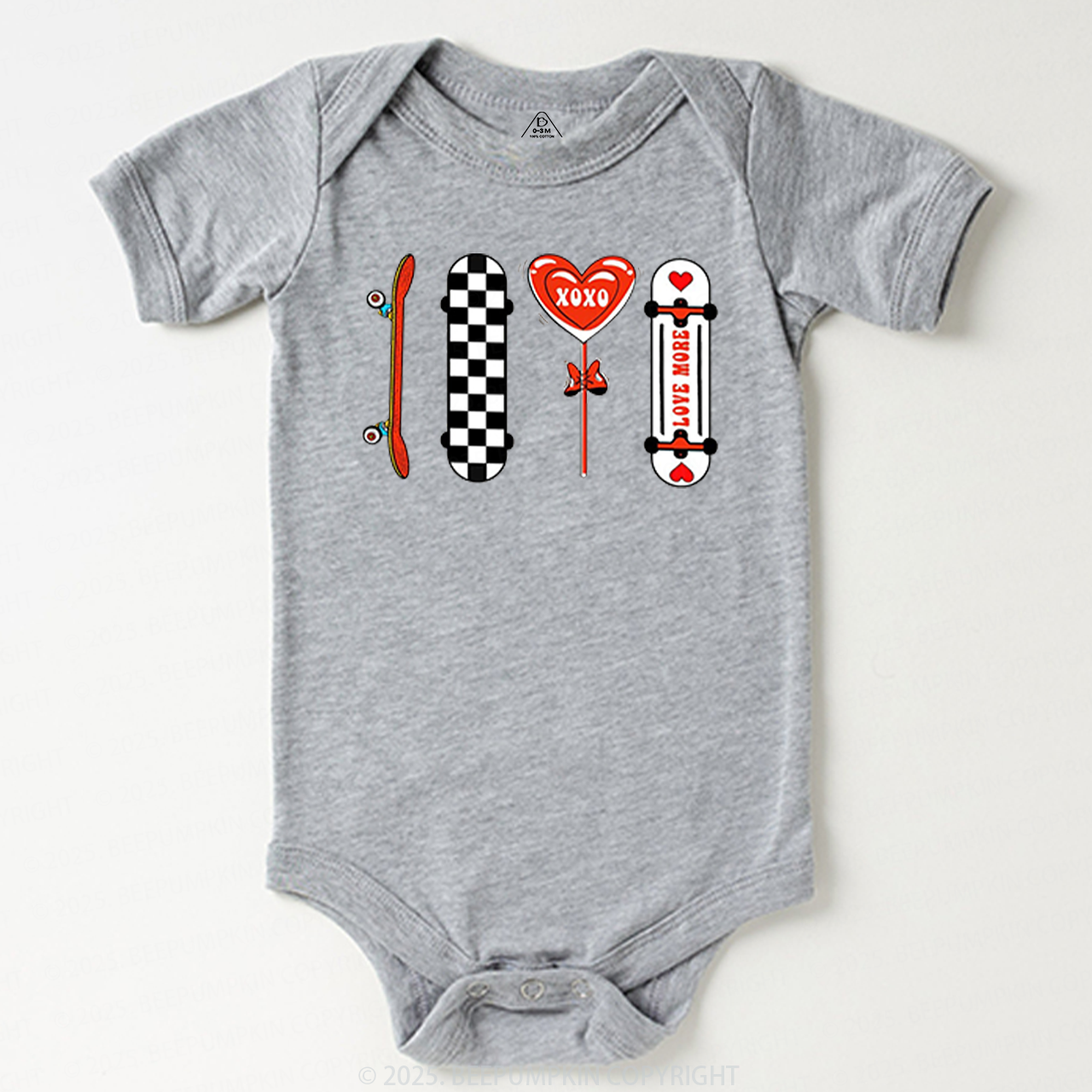 Skateboard Valentine's Day Bodysuit Beepumpkin