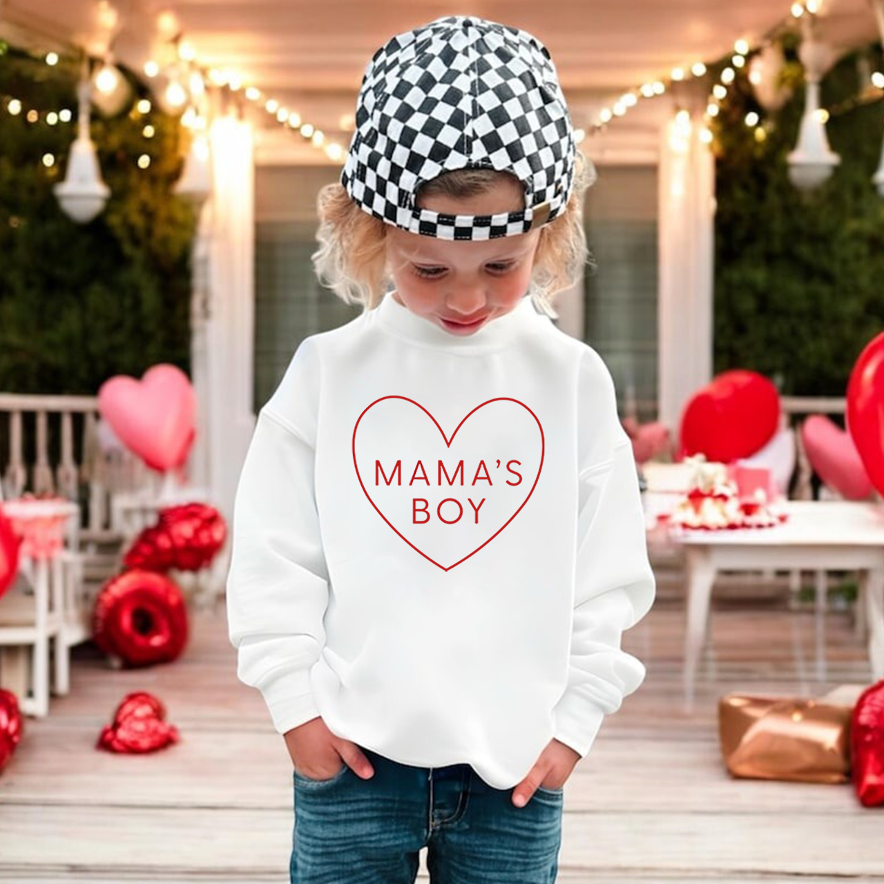 Mama's Boy Valentine's Day Kid's Sweatshirt