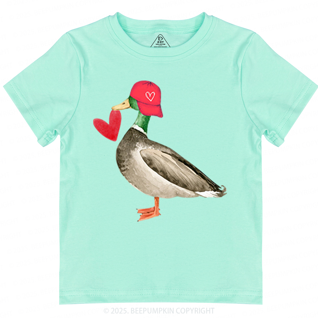 Love Duck Valentine's Day Toddler&Kid's Tees Beepumpkin