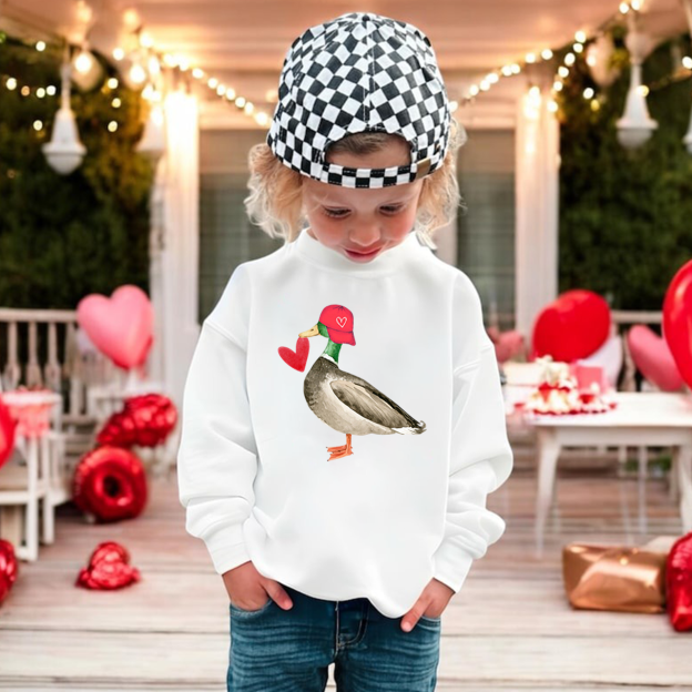 Love Duck Valentine's Day Kid's Sweatshirt
