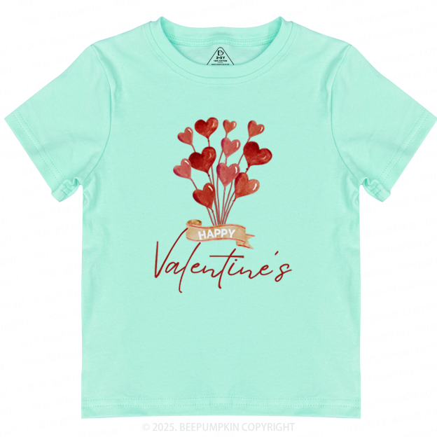 Red Hearts Valentine's Day Toddler&Kid's Tees Beepumpkin