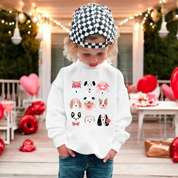 Dog Family Valentine's Day Kid's Sweatshirt