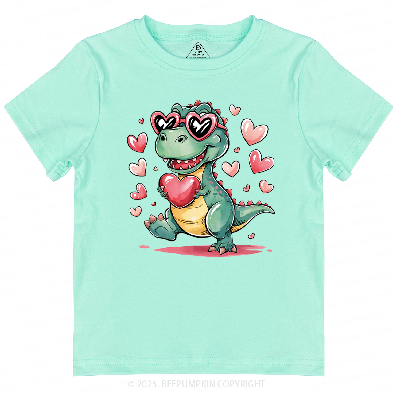 Romantic Dinosaur Valentine's Day Toddler&Kid's Tees Beepumpkin