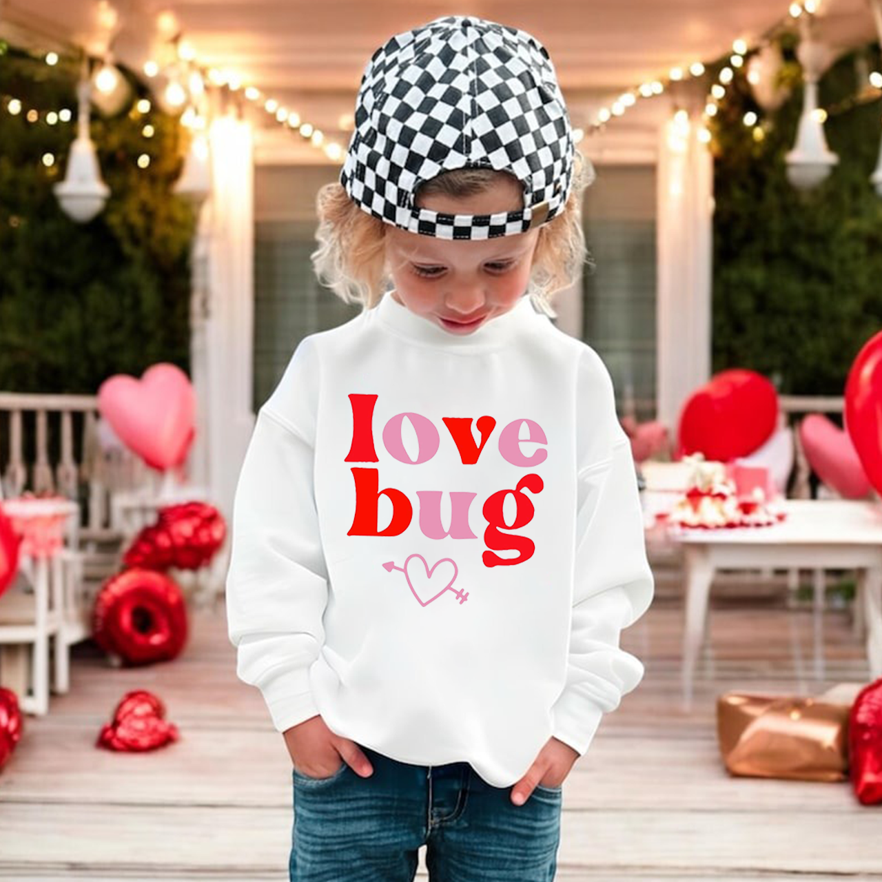 Love Bug Valentine's Day Kid's Sweatshirt 2