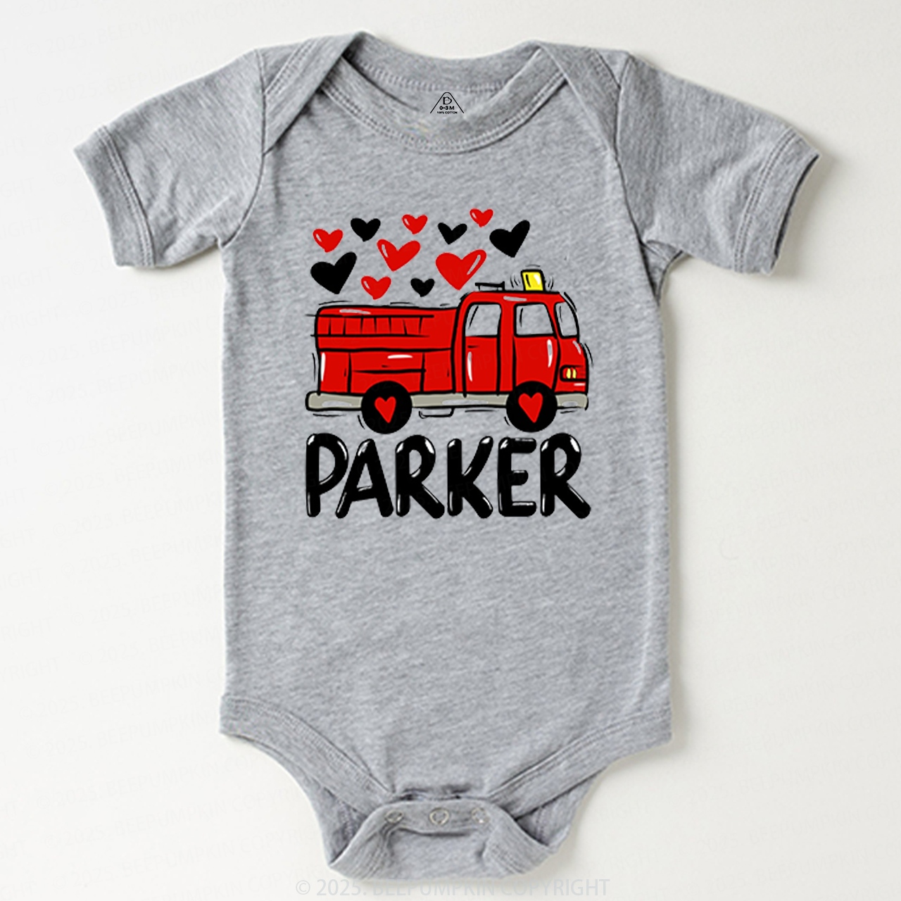Fire Truck Valentine's Day Bodysuit Beepumpkin