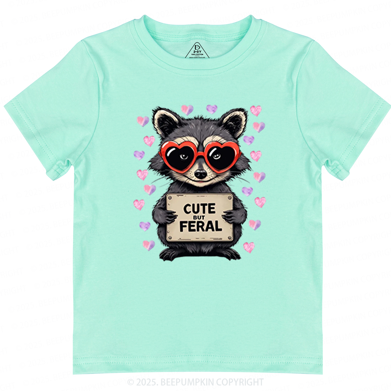 Cute But Feral Valentine's Day Toddler&Kid's Tees Beepumpkin 2