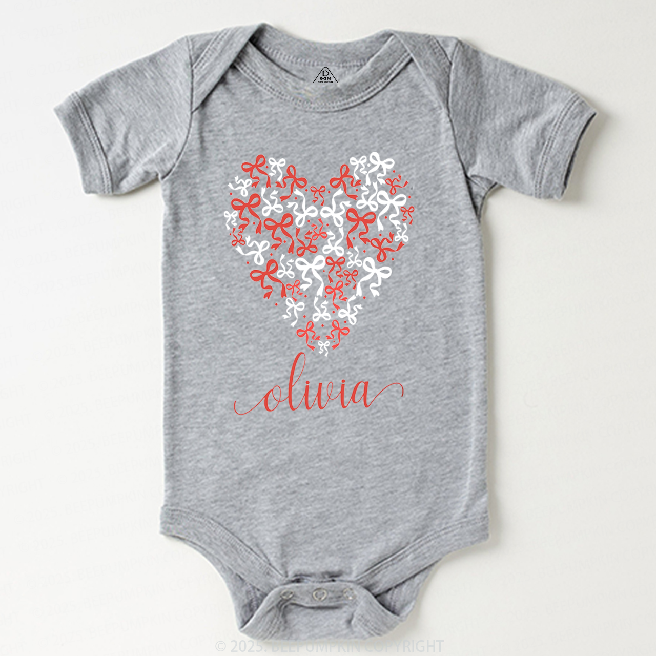 Personalized Name Butterfly Love Heart Bodysuit Beepumpkin