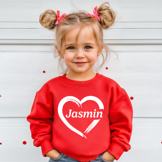 Personalized Name Valentine's Day Kid's Sweatshirt