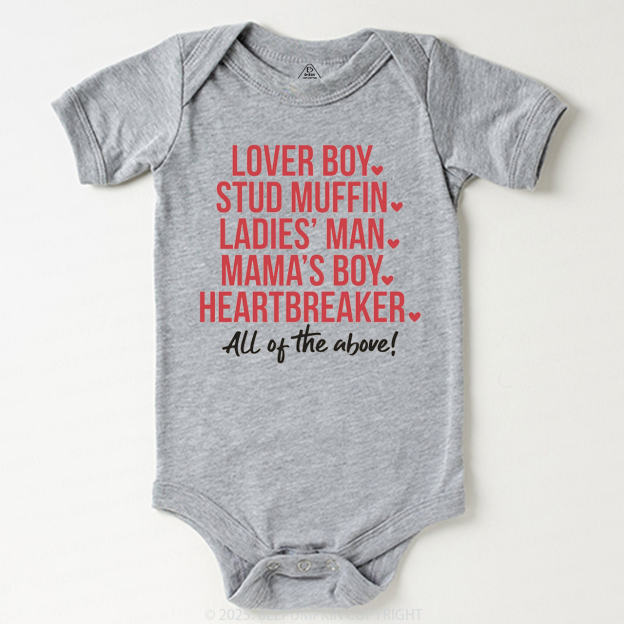Boys Valentine's Day Bodysuit Beepumpkin