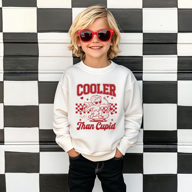 Cooler Than Cupid Kid's Sweatshirt