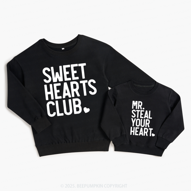 Sweet Hearts Club Valentine's Day Family Matching Sweatshirts