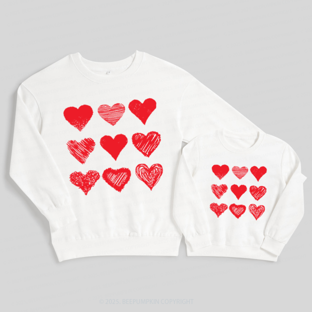 Various Kinds Of Love Valentine's Day Family Matching Sweatshirts