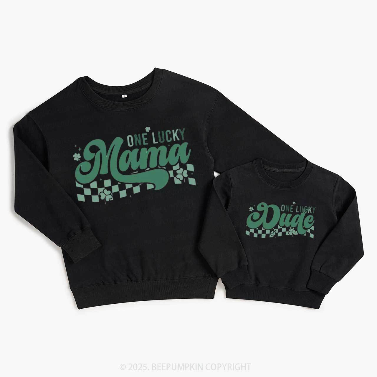 Personalized One Lucky Dude St.Patricks Day Family Matching Sweatshirts