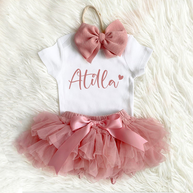 Tutu Baby Girl's Name Oufit Set