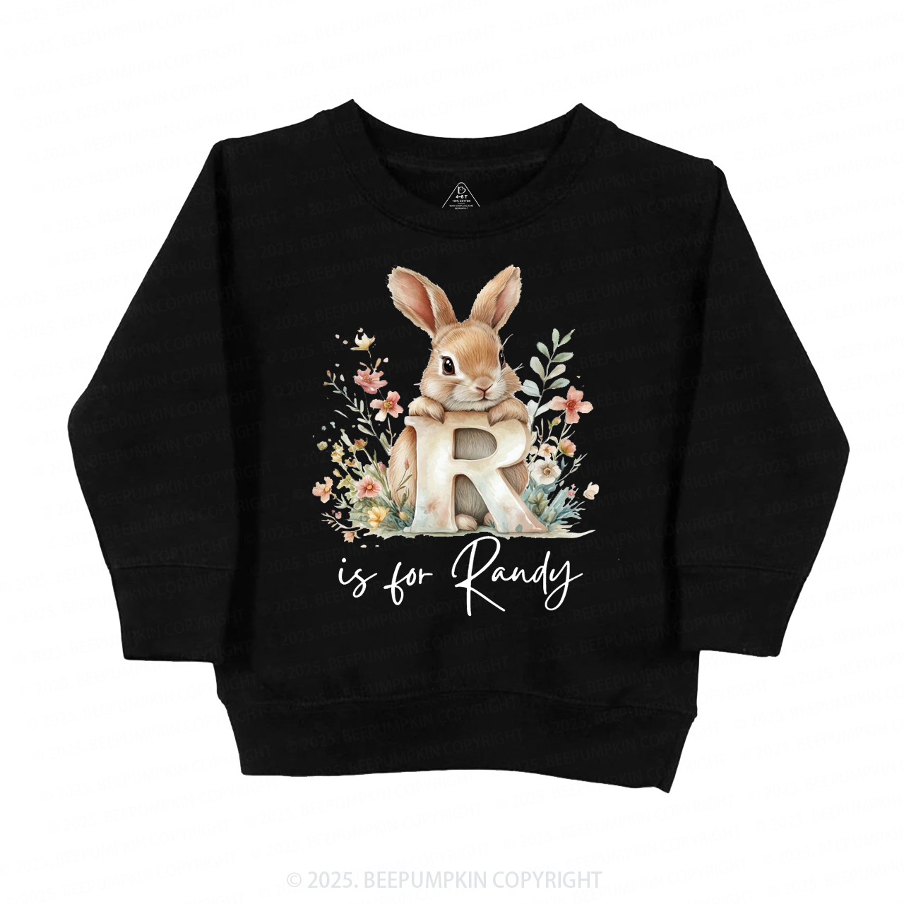 Personalized Name Animal Letter Kid's Sweatshirt