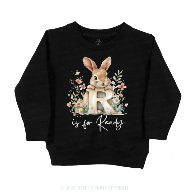 Personalized Name Animal Letter Kid's Sweatshirt