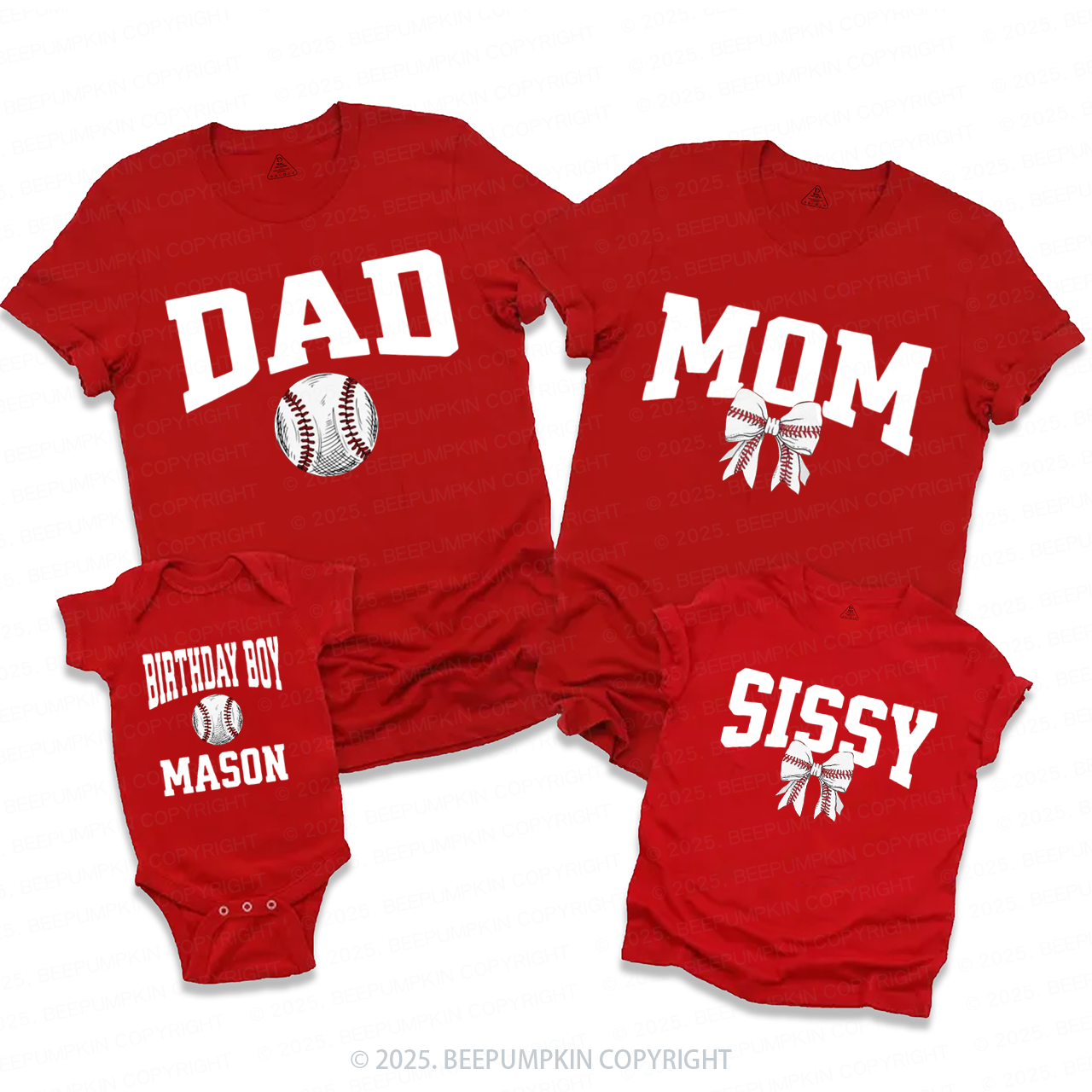 Baseball Birthday Family Matching Tees Beepumpkin